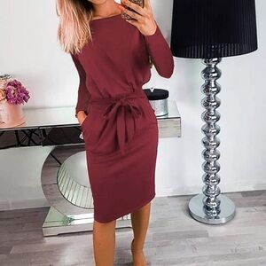 Elegant Burgundy Dress